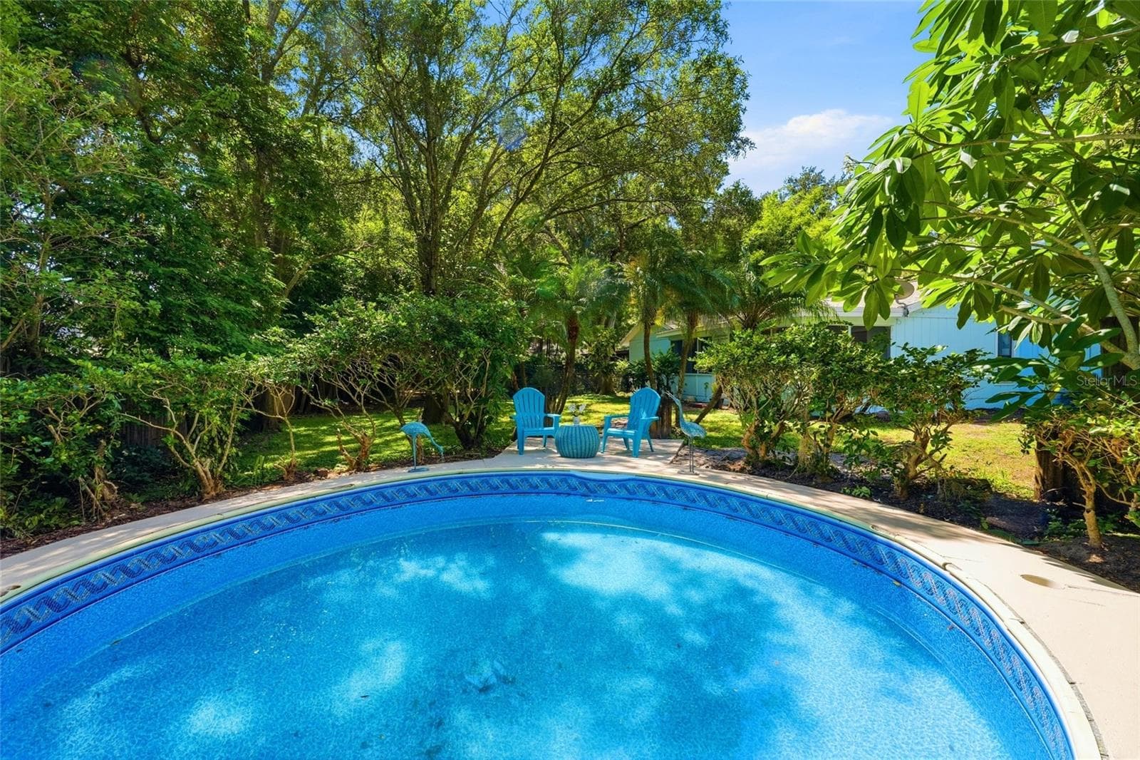 The Pool is about 17' diameter and has a brand new vinyl liner. - 1721 DORCHESTER RD, CLEARWATER