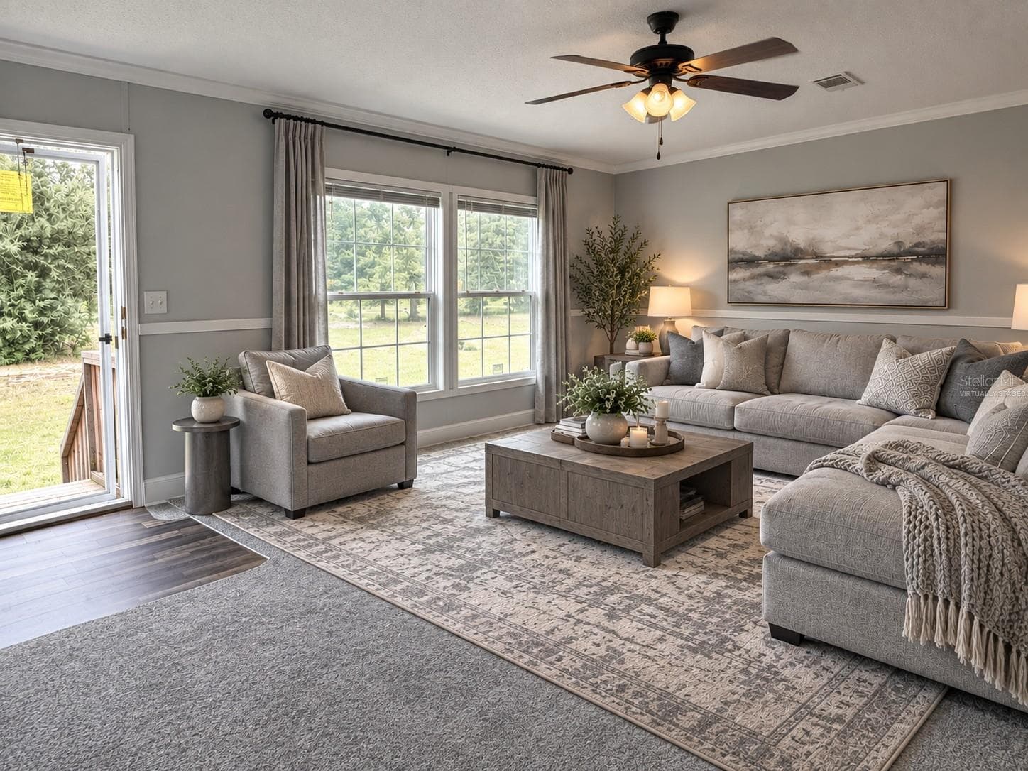 Virtually staged living room - 2617 NW 58TH AVE, JENNINGS