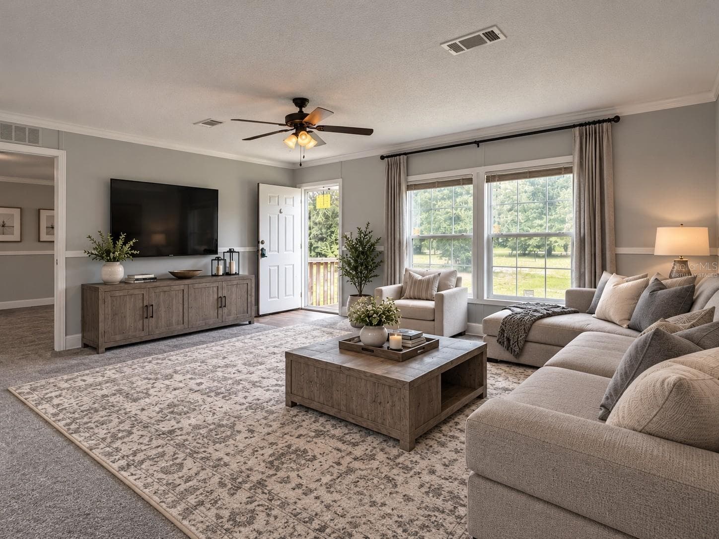 Virtually staged living room - 2617 NW 58TH AVE, JENNINGS