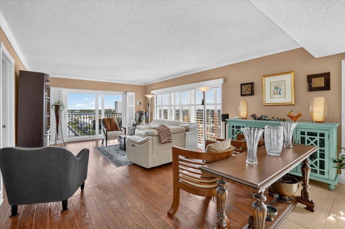 View from dining room to living room - 7300 SUN ISLAND DR S #701, SOUTH PASADENA