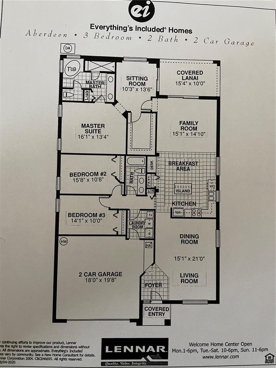 FLOOR PLAN W/O EXTENDED LANAI - 12021 FERN TERRACE CT, TRINITY