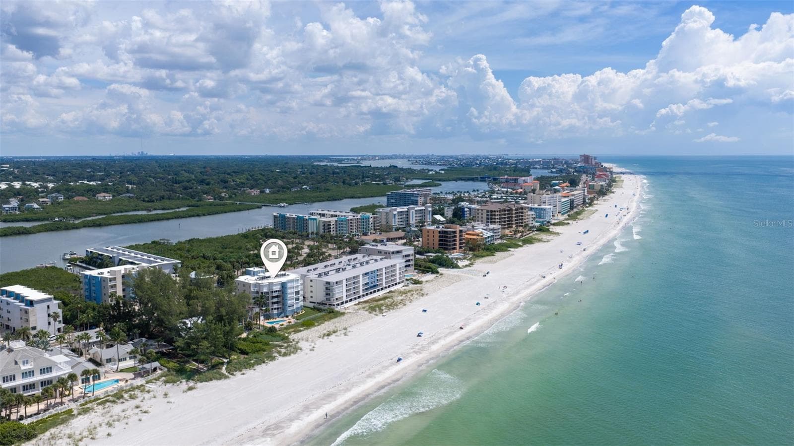 Aerial view of bldg - 19616 GULF BLVD #302, INDIAN SHORES