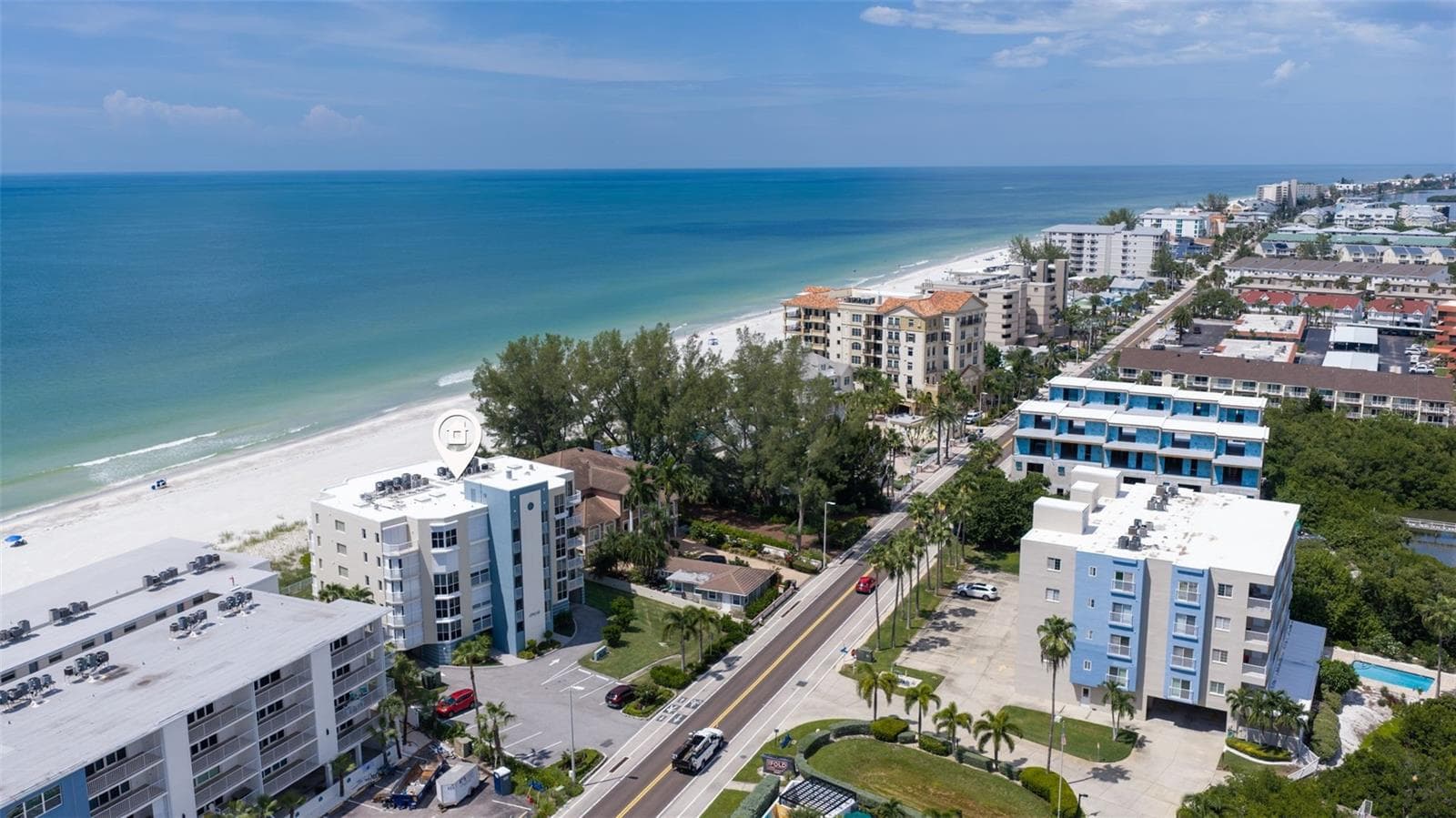 Aerial view of the bldg - 19616 GULF BLVD #302, INDIAN SHORES