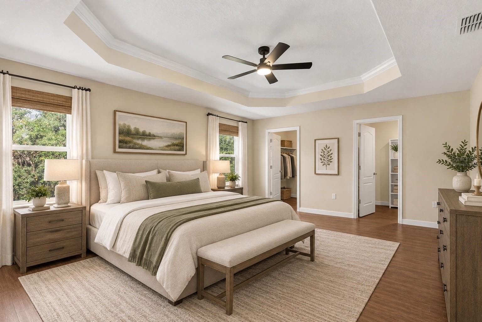Virtually staged primary bedroom - 17104 GOLDCREST LOOP, CLERMONT