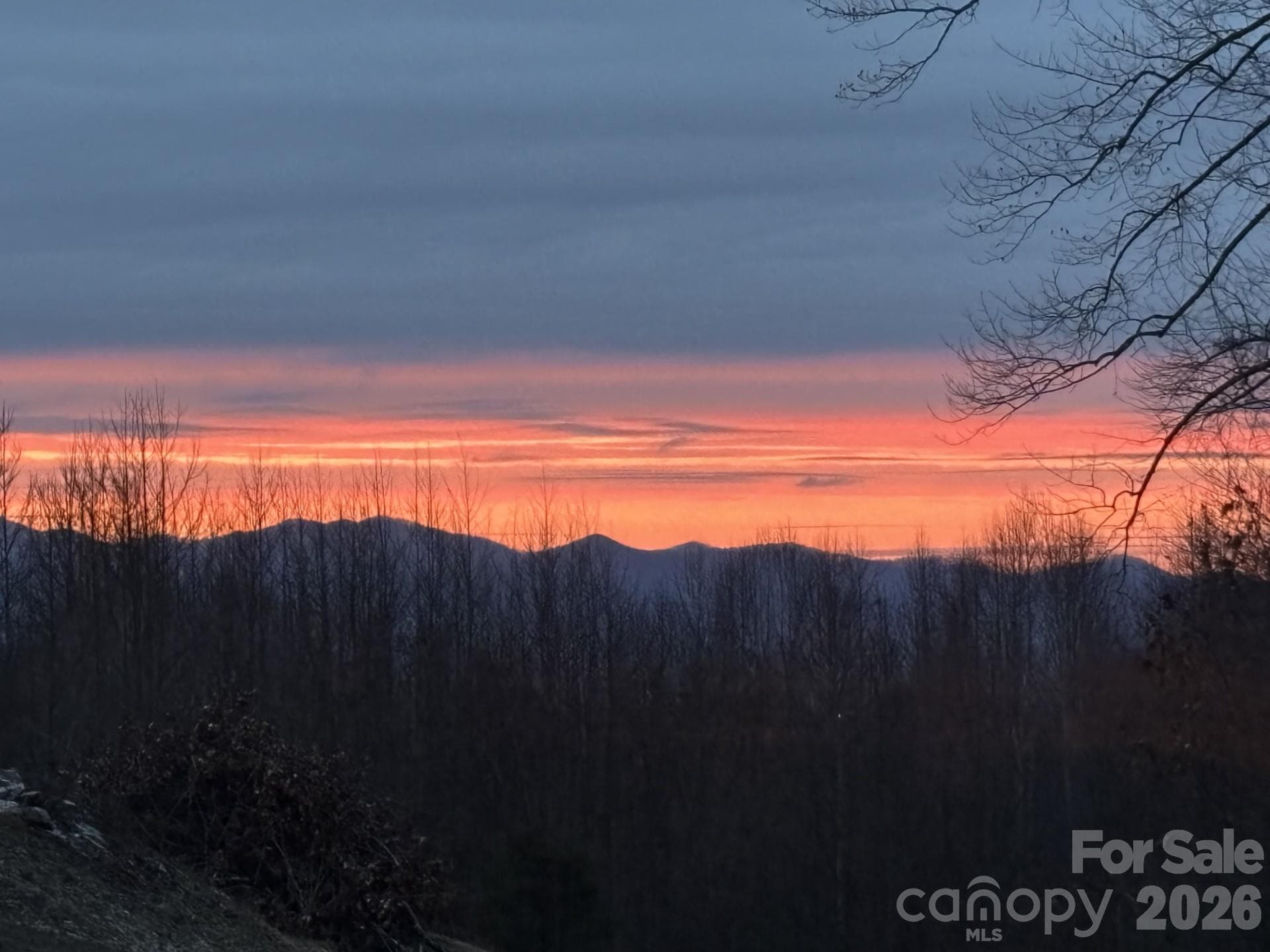 Sunset from the living room- Winter view - Hendersonville