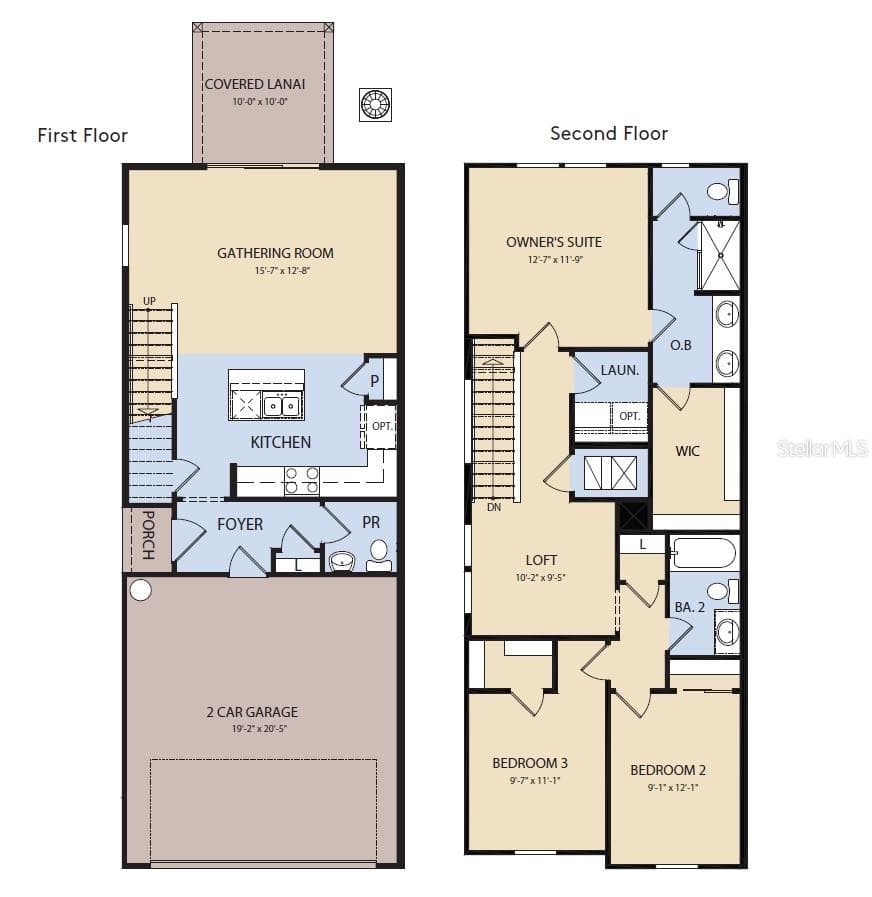 Floor Plan - Floor One and Two - 2073 RIVERLEAF ROAD, DELAND
