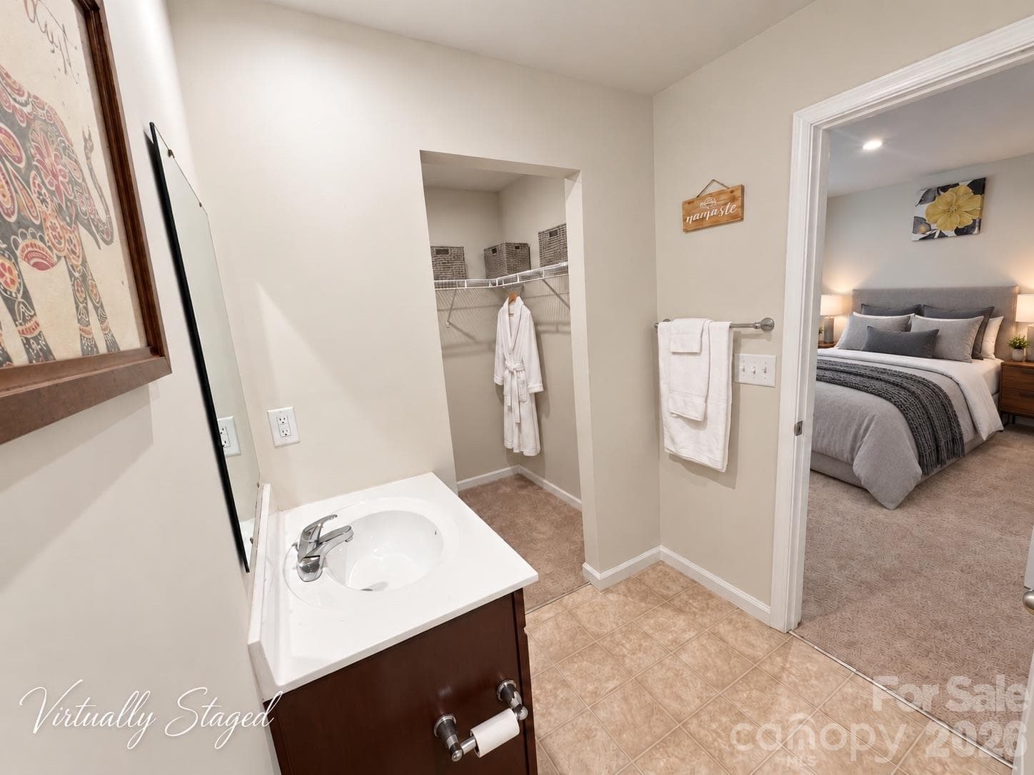 Primary Ensuite & Walk-in Closet (virtually staged) - 5356 Austin Knoll Court, Charlotte