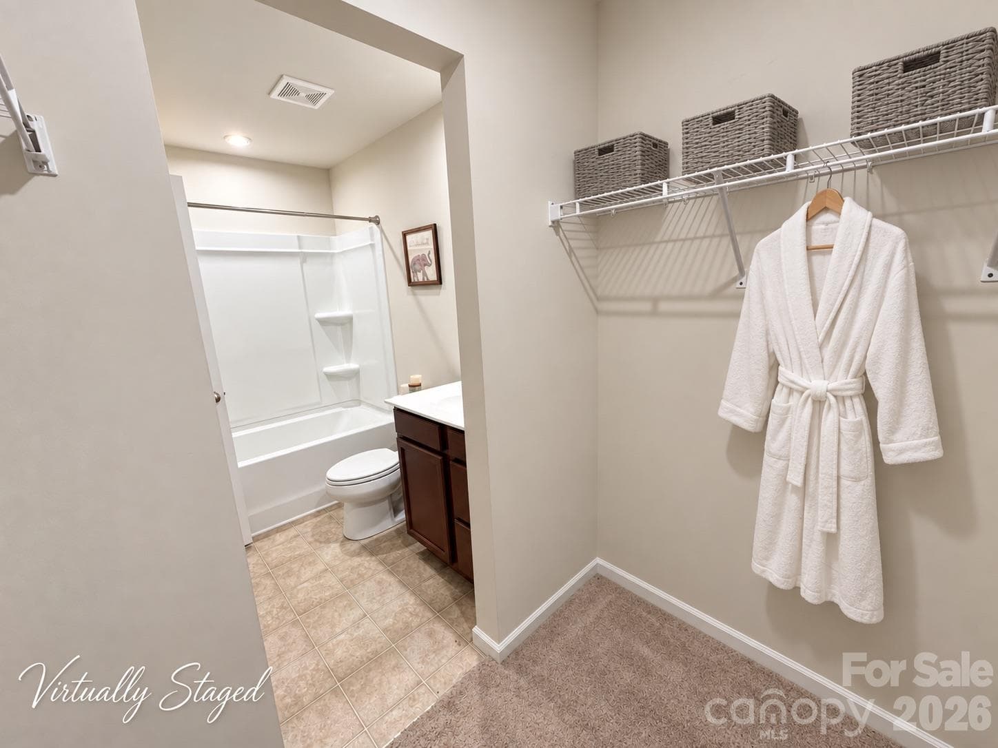 Primary Ensuite & Walk-in Closet (virtually staged) - 5356 Austin Knoll Court, Charlotte