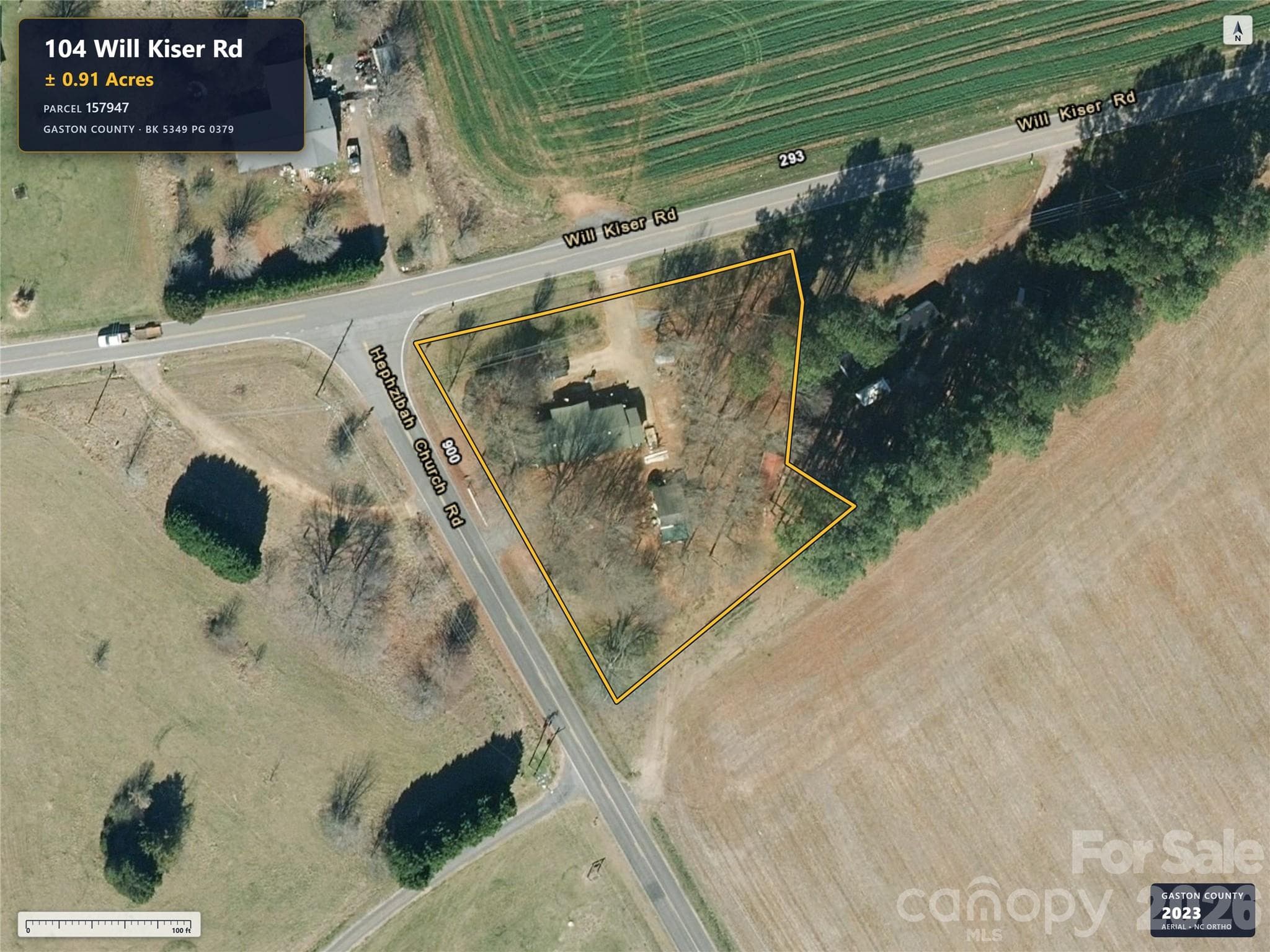 Aerial imagery predates removal of the previous home. - 104 Will Kiser Road, Crouse