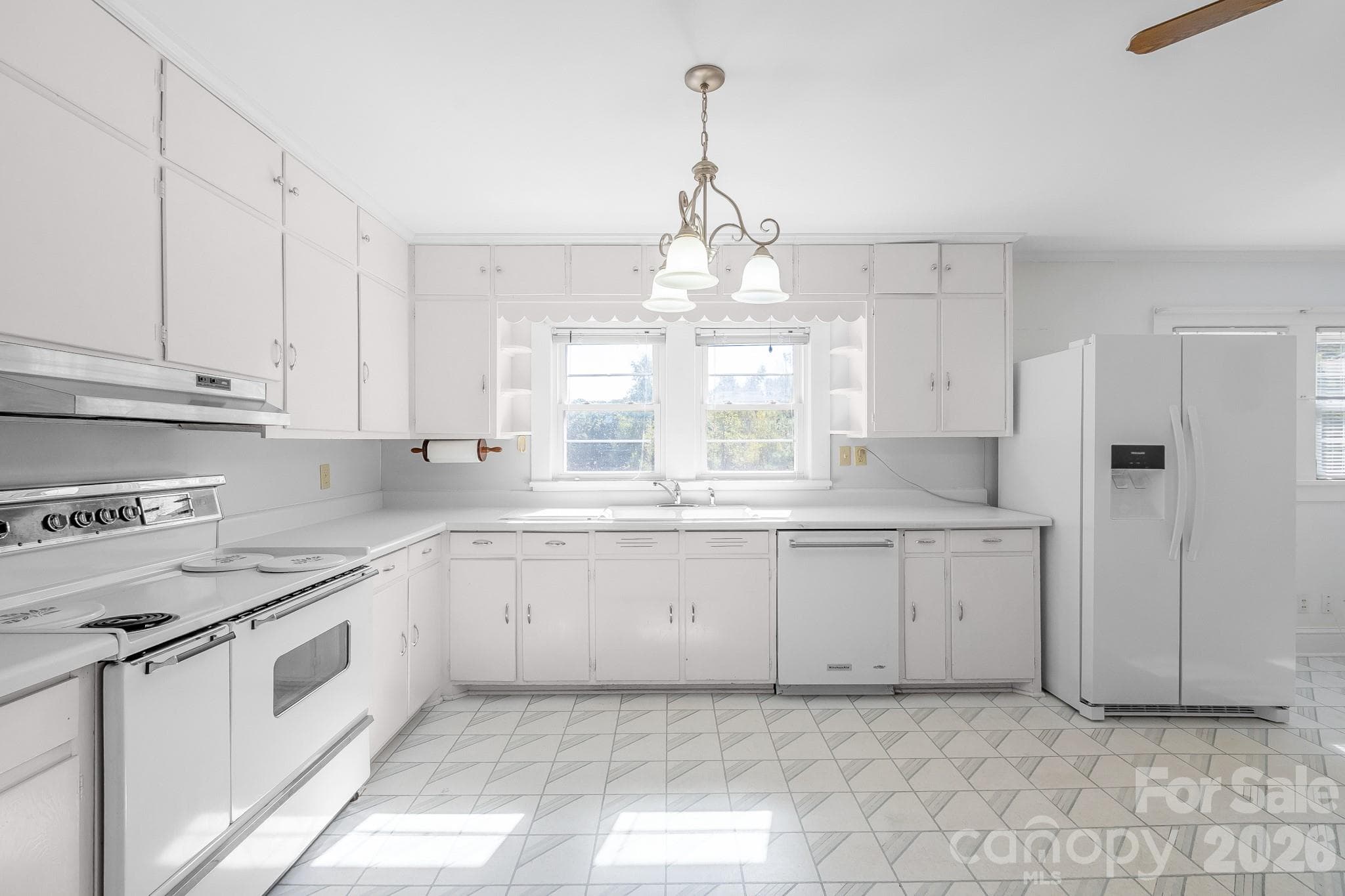 Charming kitchen with original cabinetry - 7615 S Rocky River Road, Monroe