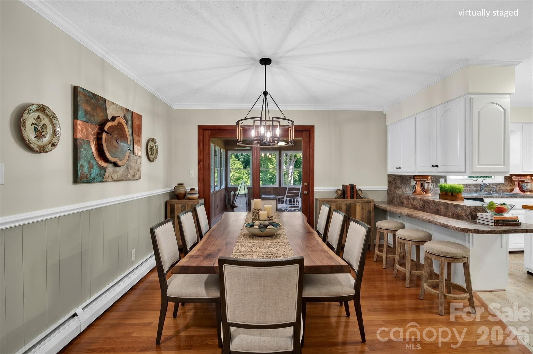 Dining room virtually staged - 1007 Woodland Street SE, Valdese