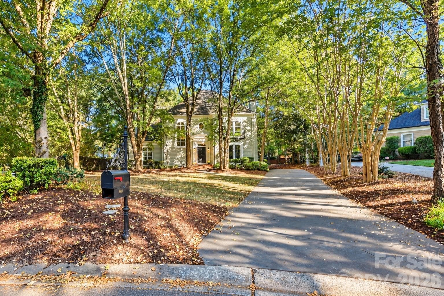 Front of Home - Long Driveway - 3501 Castellaine Drive, Charlotte