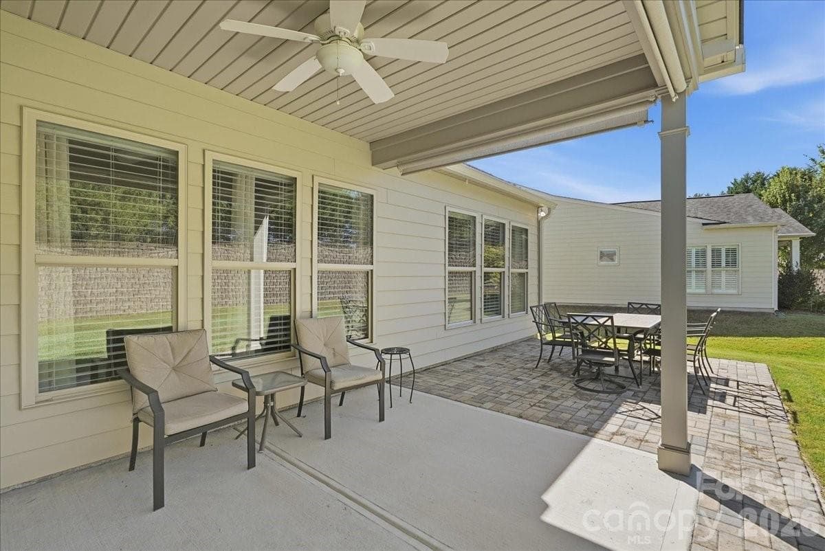 Back yard patio areas - 389 Harvest Valley Lane, Fort Mill
