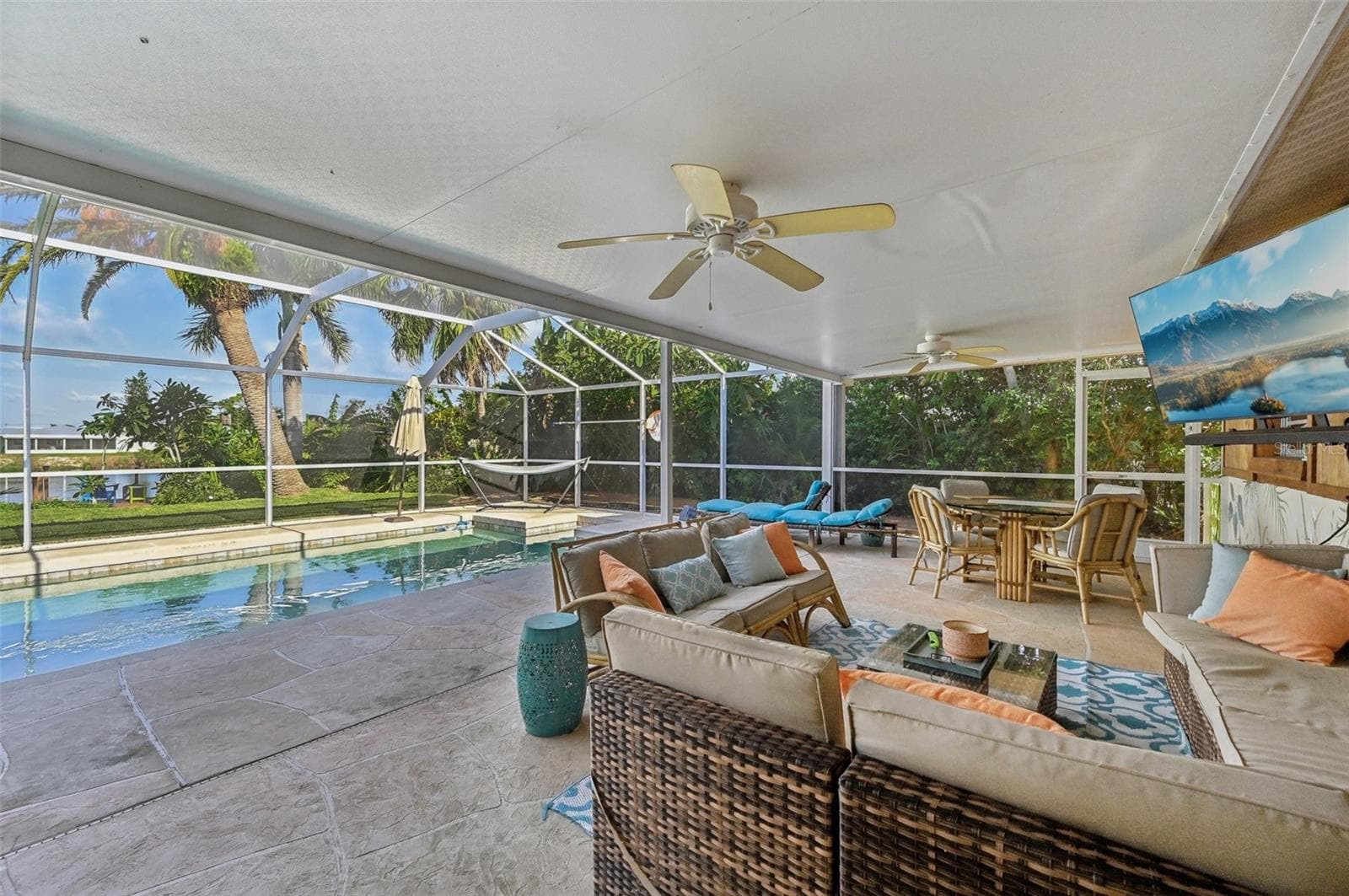 Large covered lanai/pool - 1248 JEFFERSON DR, ENGLEWOOD