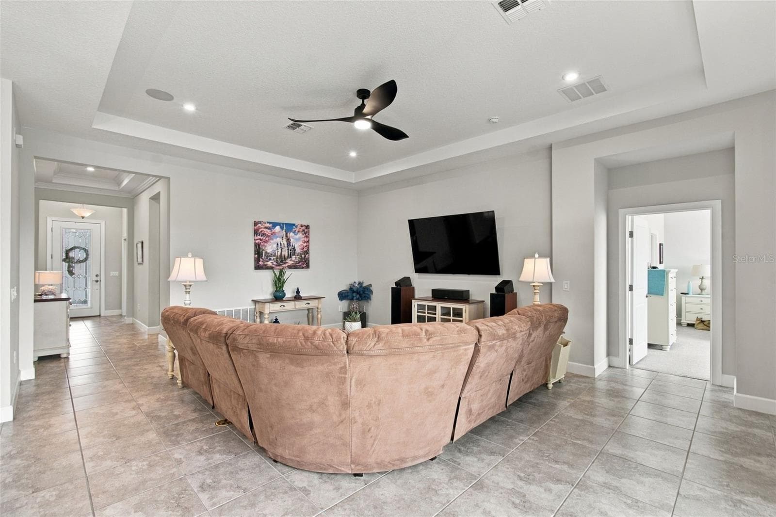 Foyer & Primary Bdrm wing View from Great Rm - 4085 VIA TOLEDO CT, POINCIANA