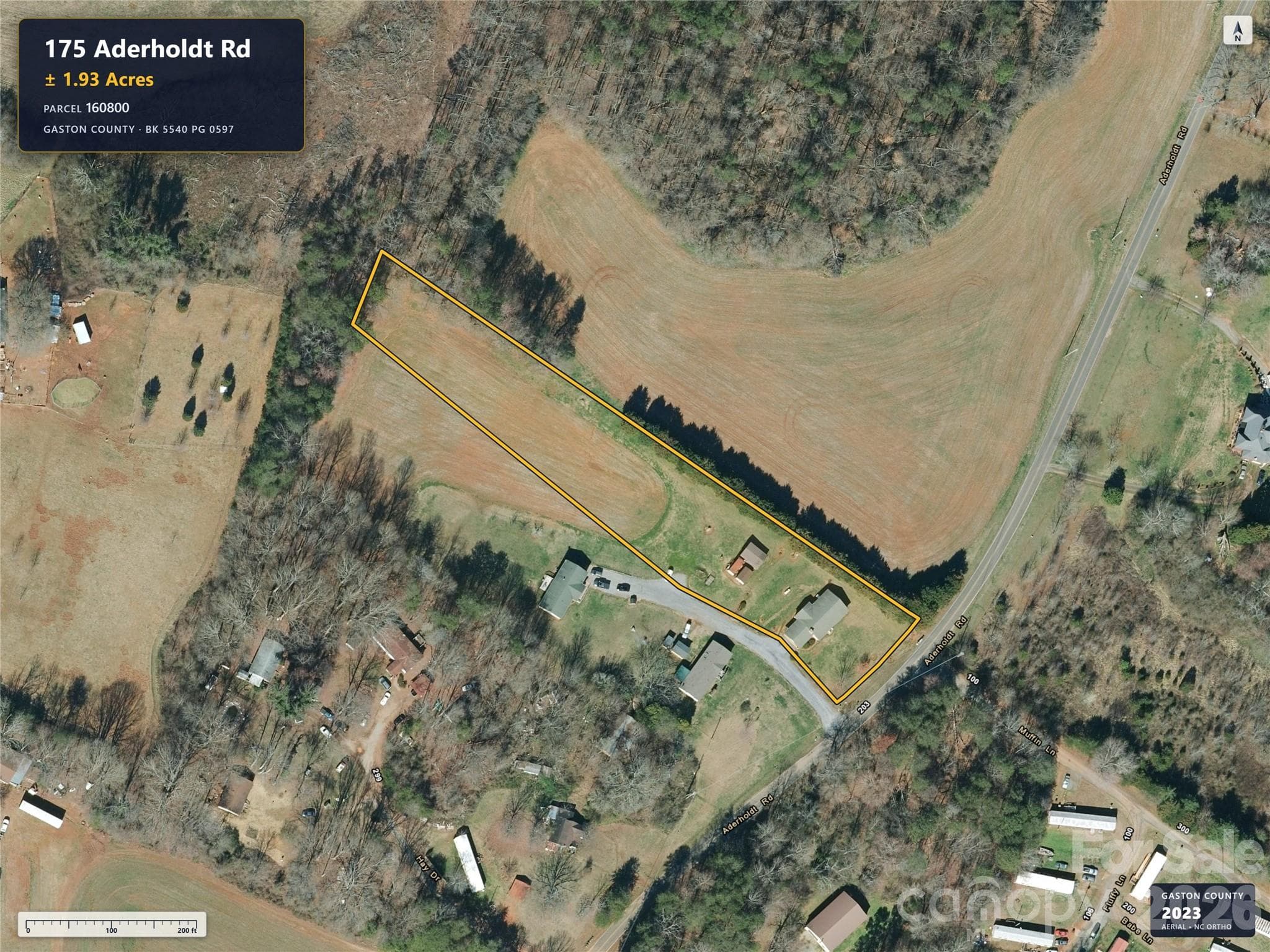 Aerial imagery predates removal of the previous home. - 175 Aderholdt Road, Bessemer City