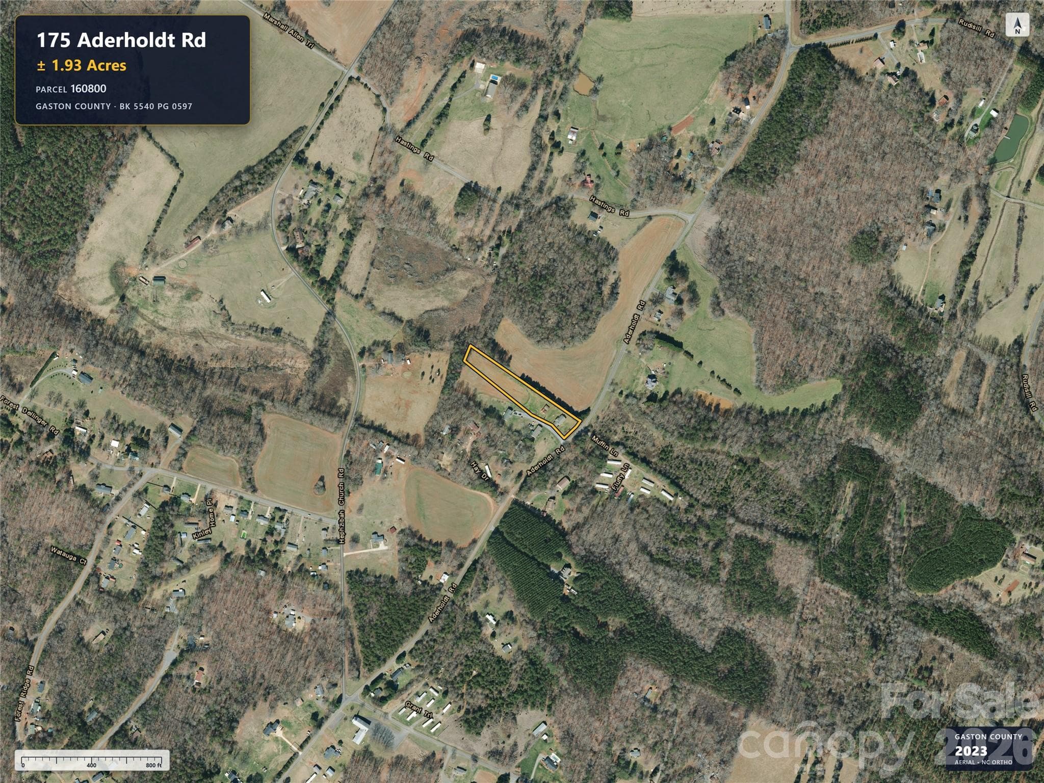 Aerial imagery predates removal of the previous home. - 175 Aderholdt Road, Bessemer City