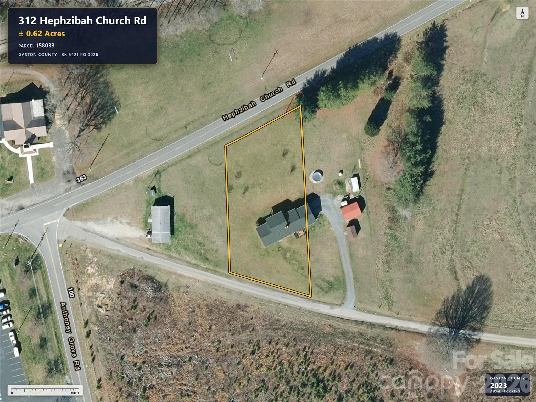 Aerial imagery predates removal of the previous home. - 312 Hephzibah Church Road, Crouse