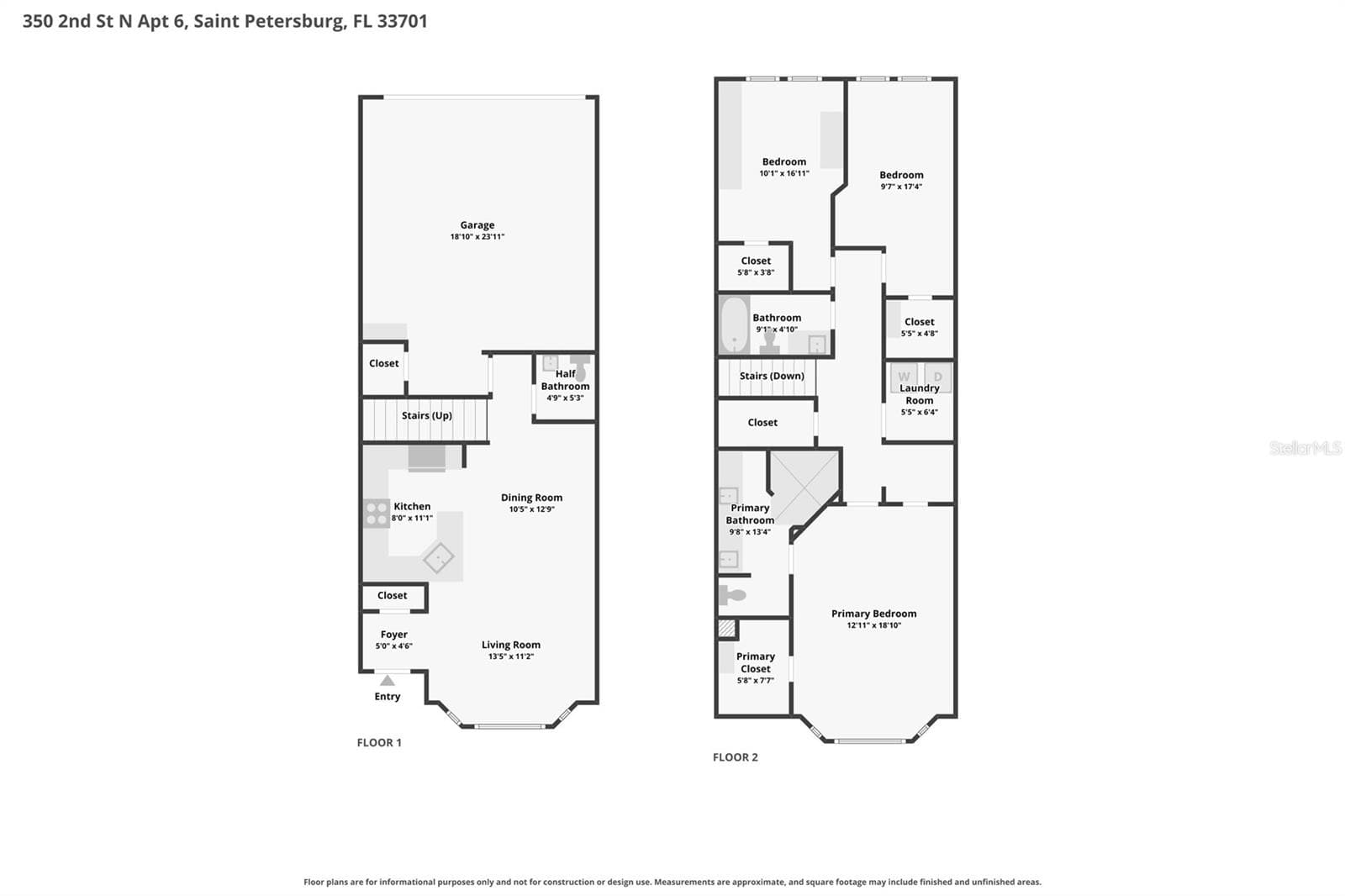 Combined Floor Plan - 350 2ND ST N #6, ST PETERSBURG