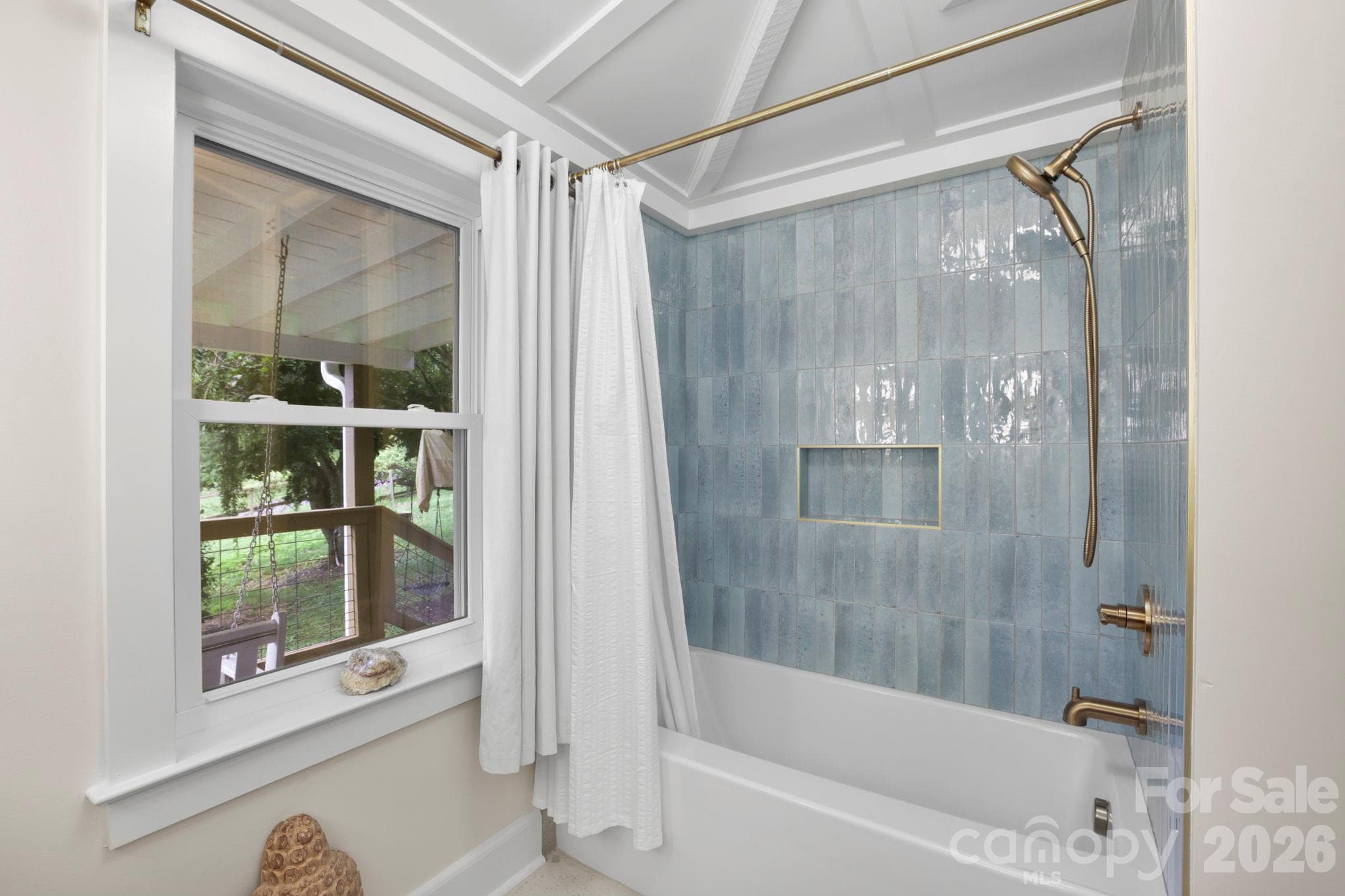 Gorgeous tile in primary bathroom - 2252 Riceville Road, Asheville