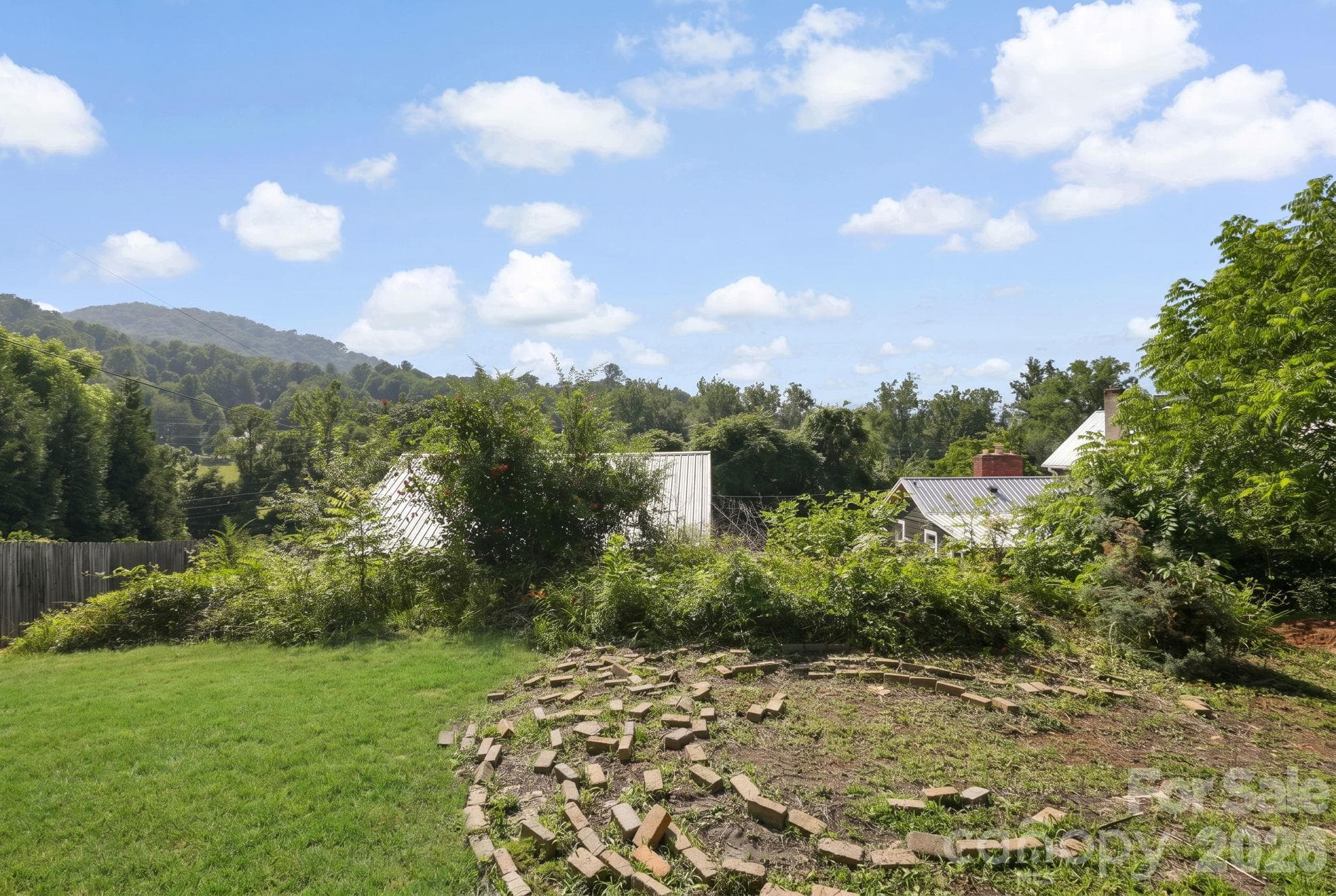 Layout for charming herb garden and mountain views from upper yard - 2252 Riceville Road, Asheville