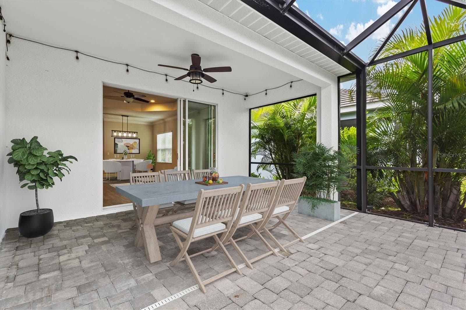 Extended lanai with pavers - 3031 SKY BLUE CV, BRADENTON