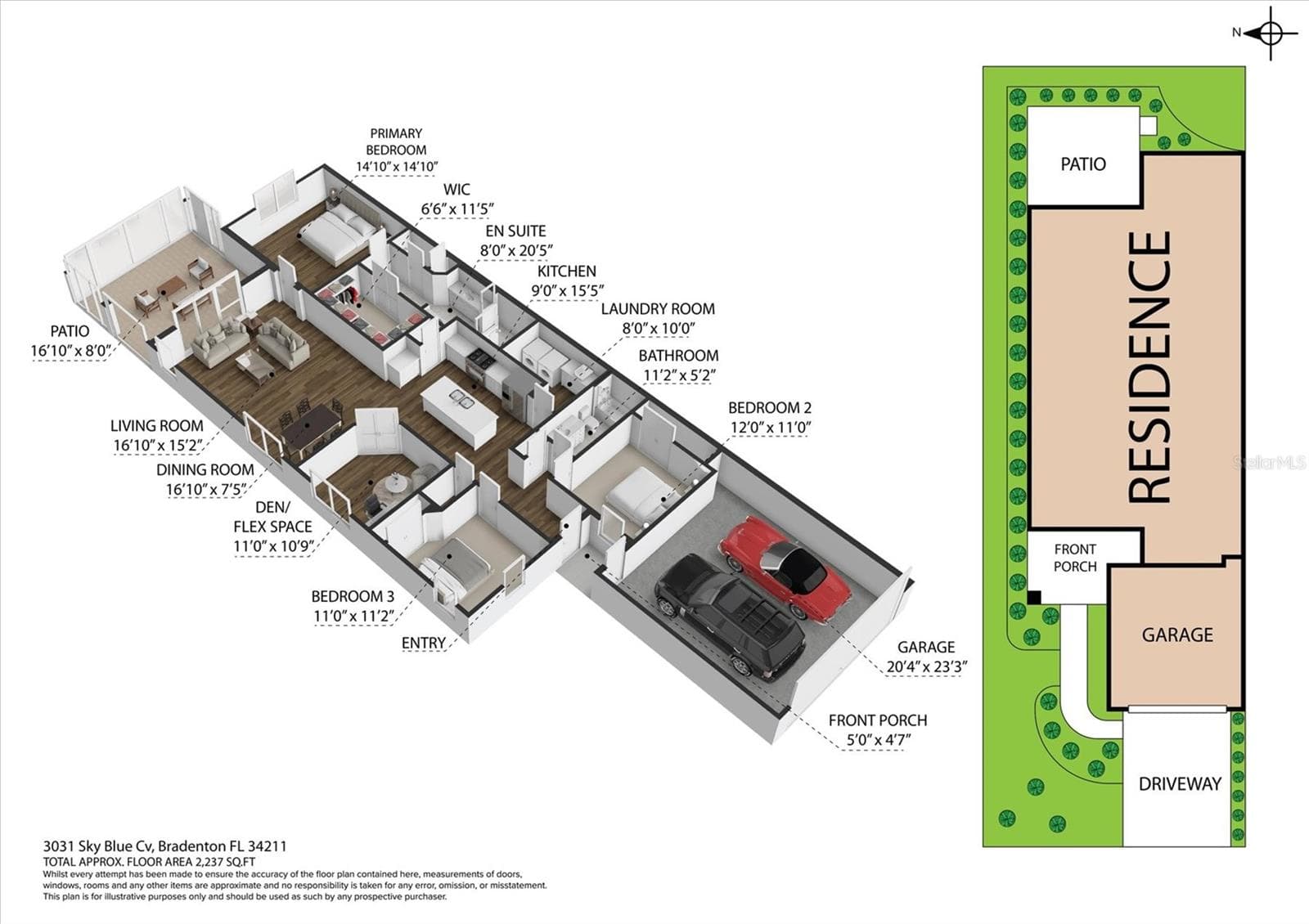 2 D Floorplan - 3031 SKY BLUE CV, BRADENTON