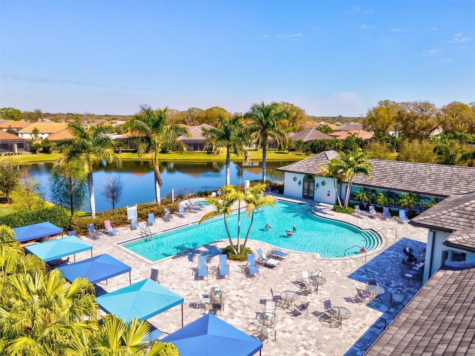Clubhouse Pool with Cabanas - 3031 SKY BLUE CV, BRADENTON