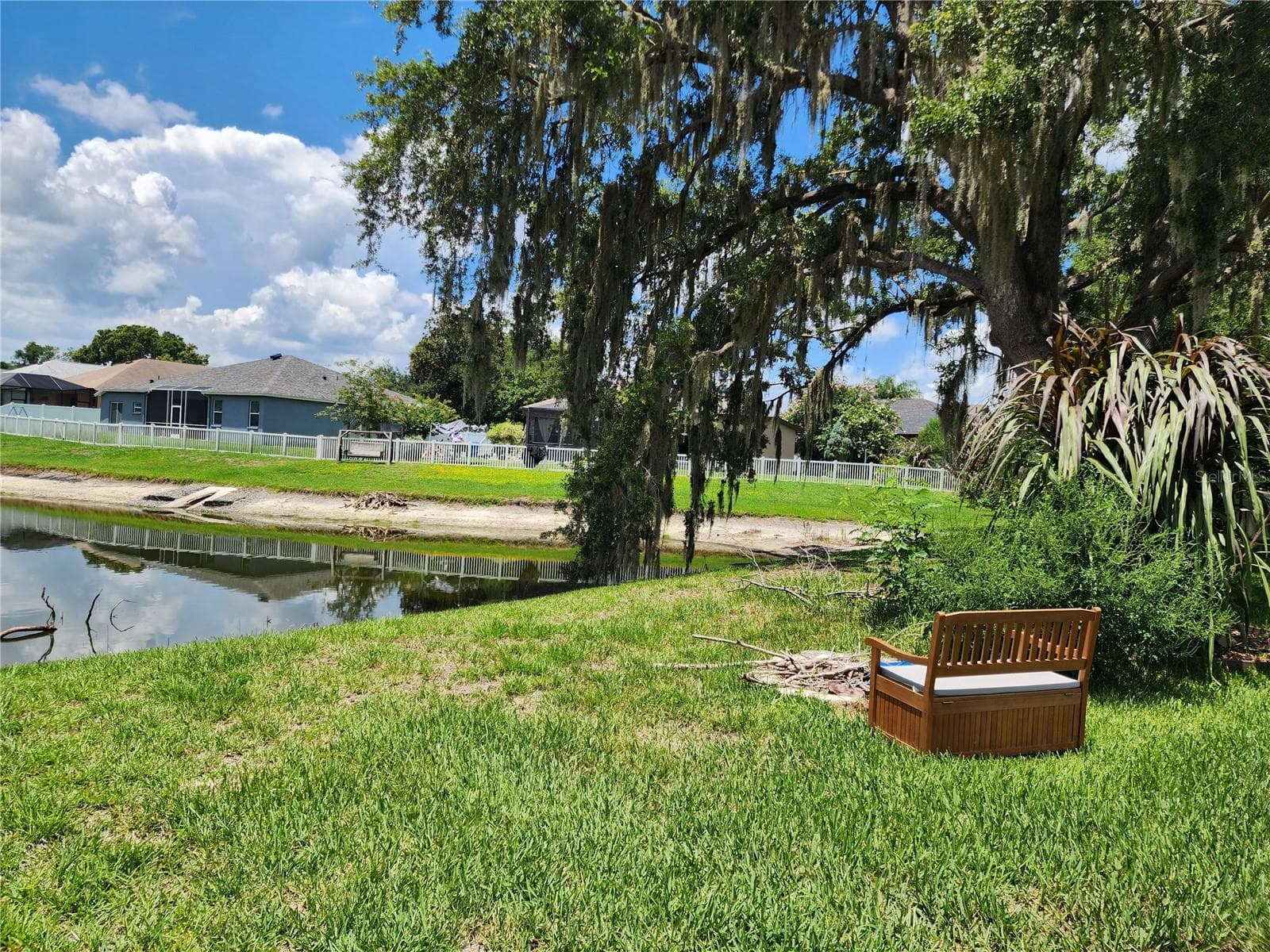 Back yard looking out to pond - 30702 IVERSON DR, WESLEY CHAPEL