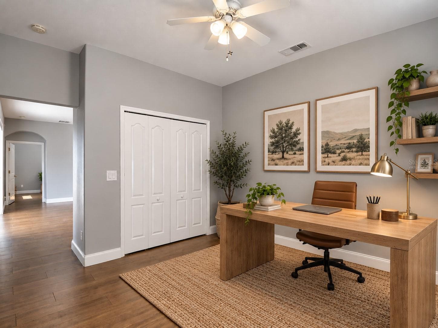 Bedroom 4 - virtually staged as an office - 18316 CYPRESS HAVEN DR, TAMPA