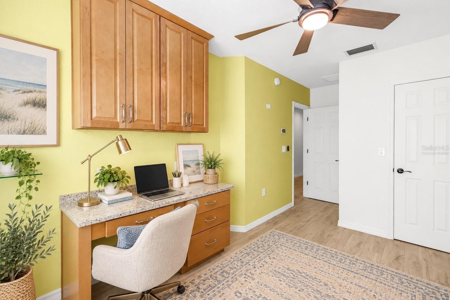 Virtually Staged: Bedroom 2 - Home Office with dual desks - 350 2ND ST N #6, ST PETERSBURG