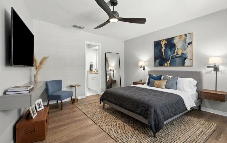 Master Bedroom / AI Staged - 11626 CARROLLWOOD DR, TAMPA