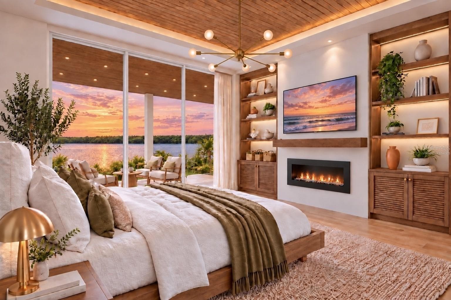 Primary bedroom. Virtually staged. - 1386 TANGIER WAY, SARASOTA