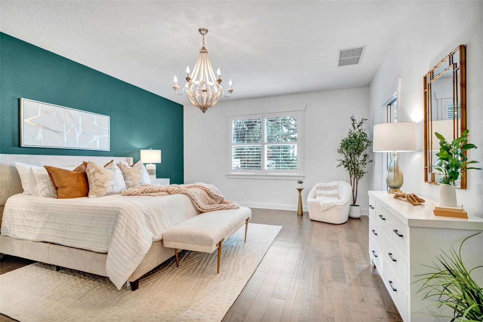 Primary Bedroom Staged - 3615 W RENELLIE CIR, TAMPA