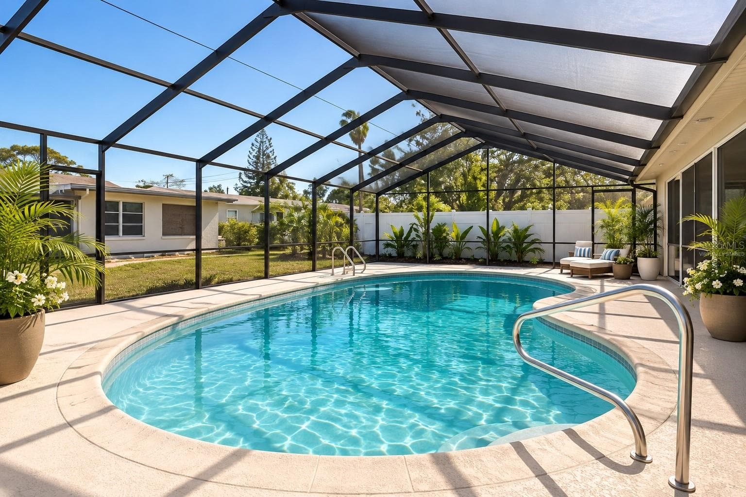 Pool Virtually Staged - 3708 HOLIDAY LAKE DR, HOLIDAY