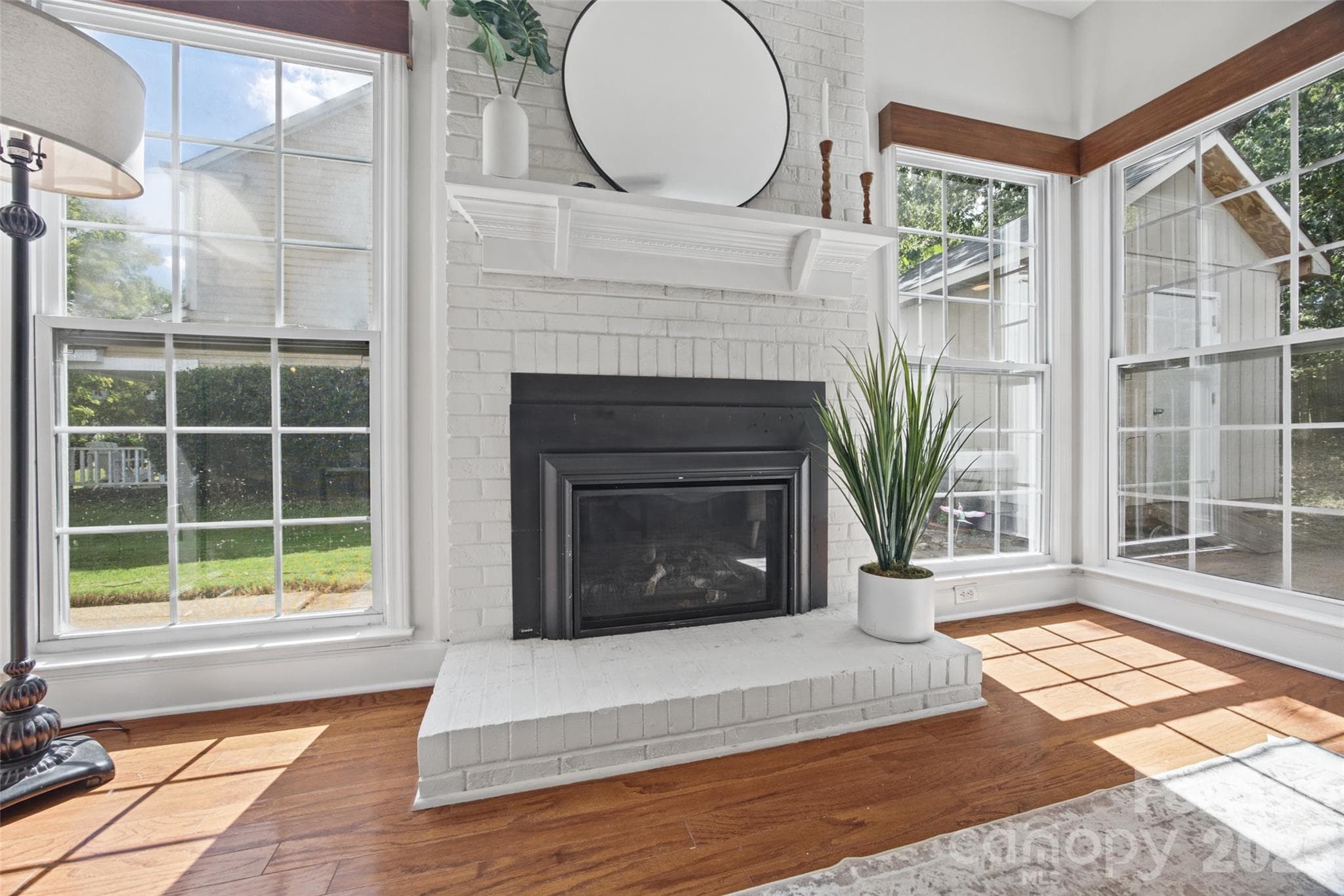 Fireplace in Family Room - 12600 Parks Farm Lane, Charlotte
