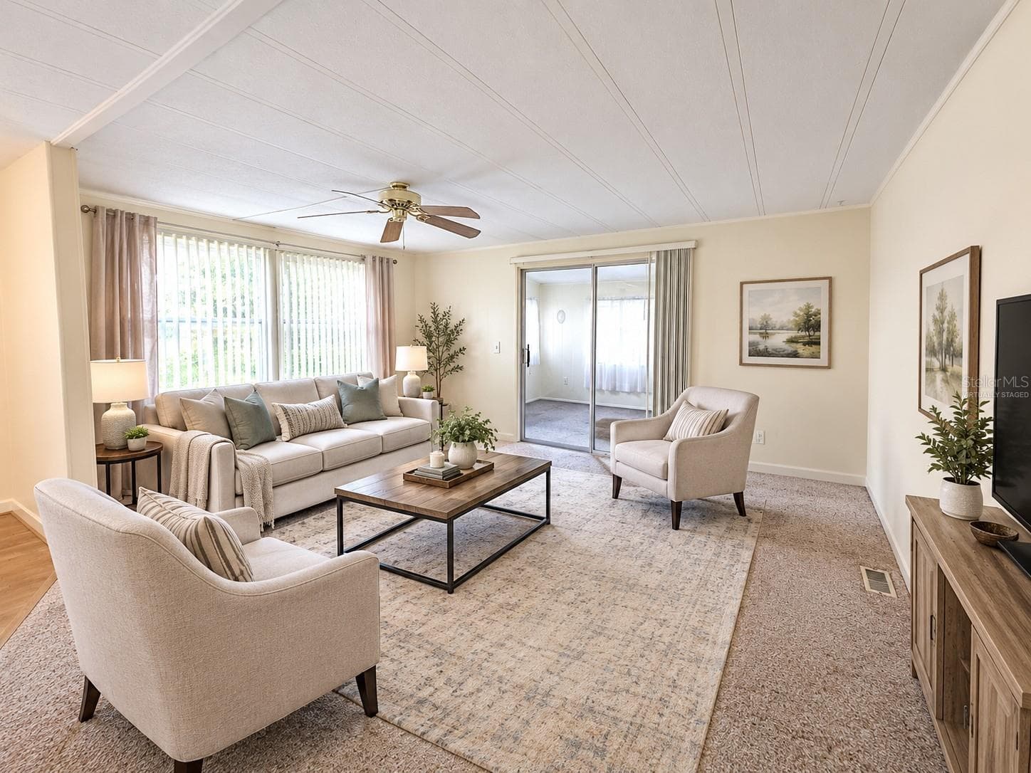 Living Room Virtually Staged - 512 PALO VERDE DR, LEESBURG