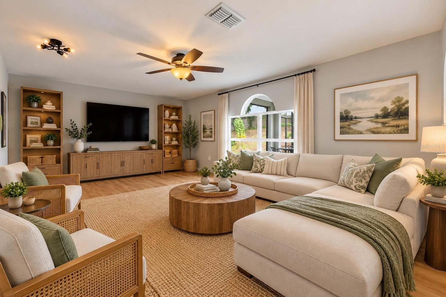 Family Room - Virtually Staged - 6526 POMEROY CIR, ORLANDO