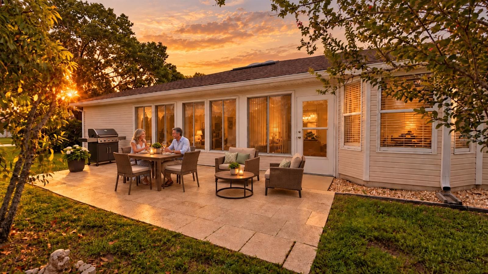 Private backyard for quiet evenings. Virtually staged. - 6501 SW 84TH PLACE RD, OCALA