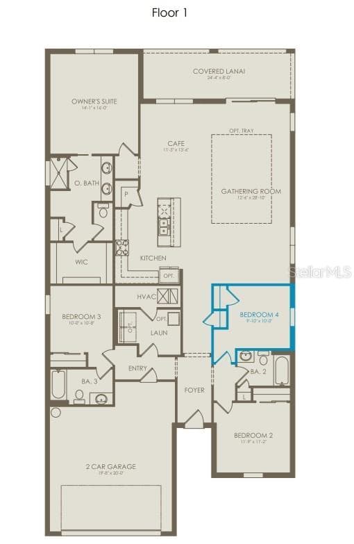 Floor Plan - Floor One - 2005 GROVE MEADOW STREET, DELAND