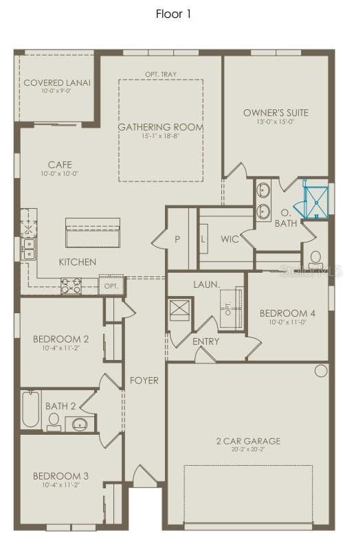 Floor Plan - Floor One - 2316 MOSSY GLEN STREET, DELAND