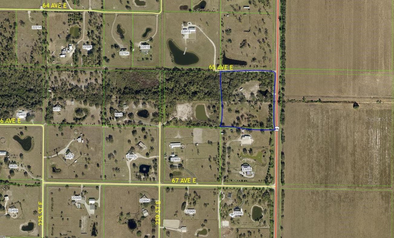 Property in blue line  access on 65th and 675 - 6506 COUNTY ROAD 675, BRADENTON