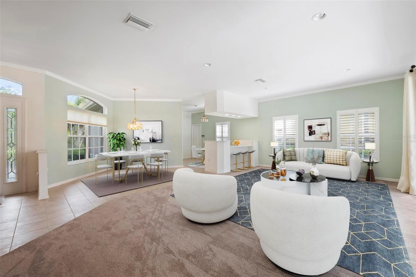 Virtually Staged - Living Room/Dining Room - 613 KHYBER LN, VENICE