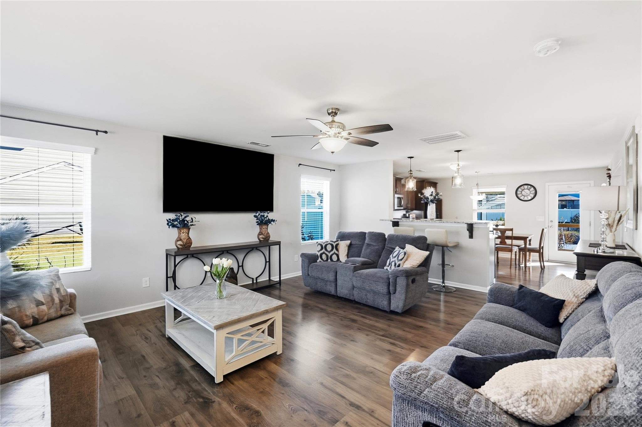 View of Living Room from front door - 206 Amberly Circle, Pageland
