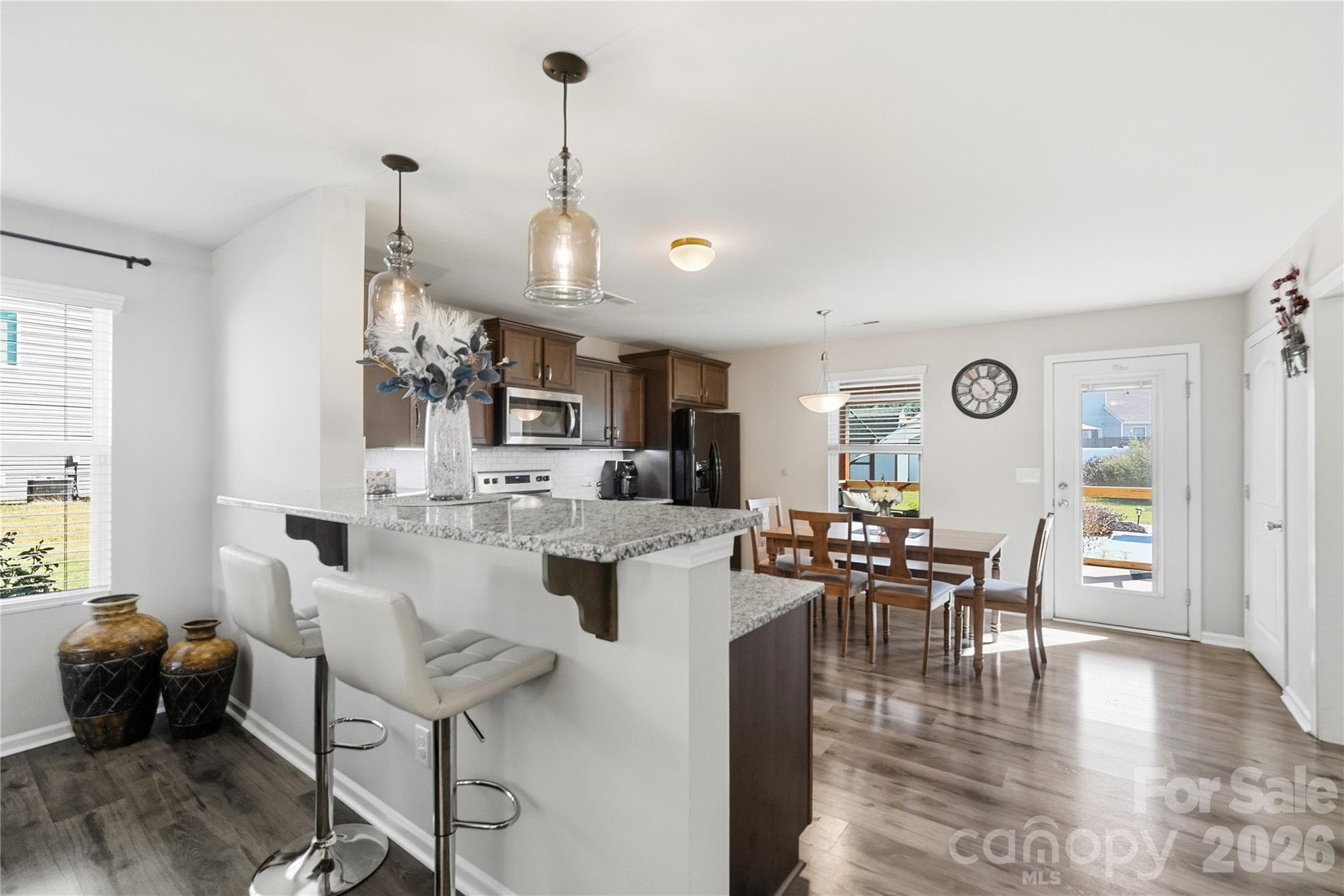 Kitchen view from living room - 206 Amberly Circle, Pageland