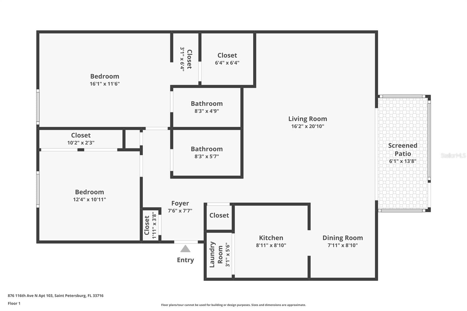 Floor plan - 876 116TH AVE N #103, ST PETERSBURG