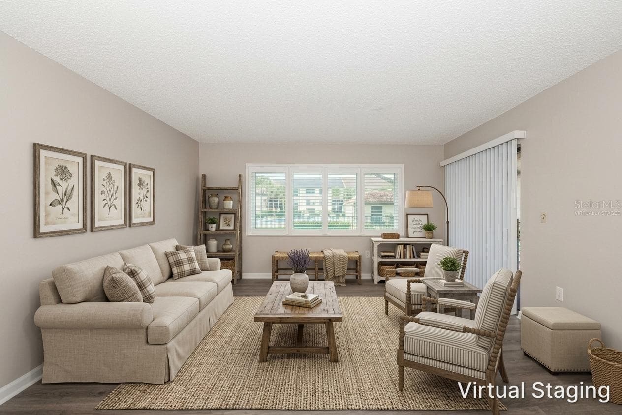Virtually staged living room - 2591 COUNTRYSIDE BLVD #5106, CLEARWATER