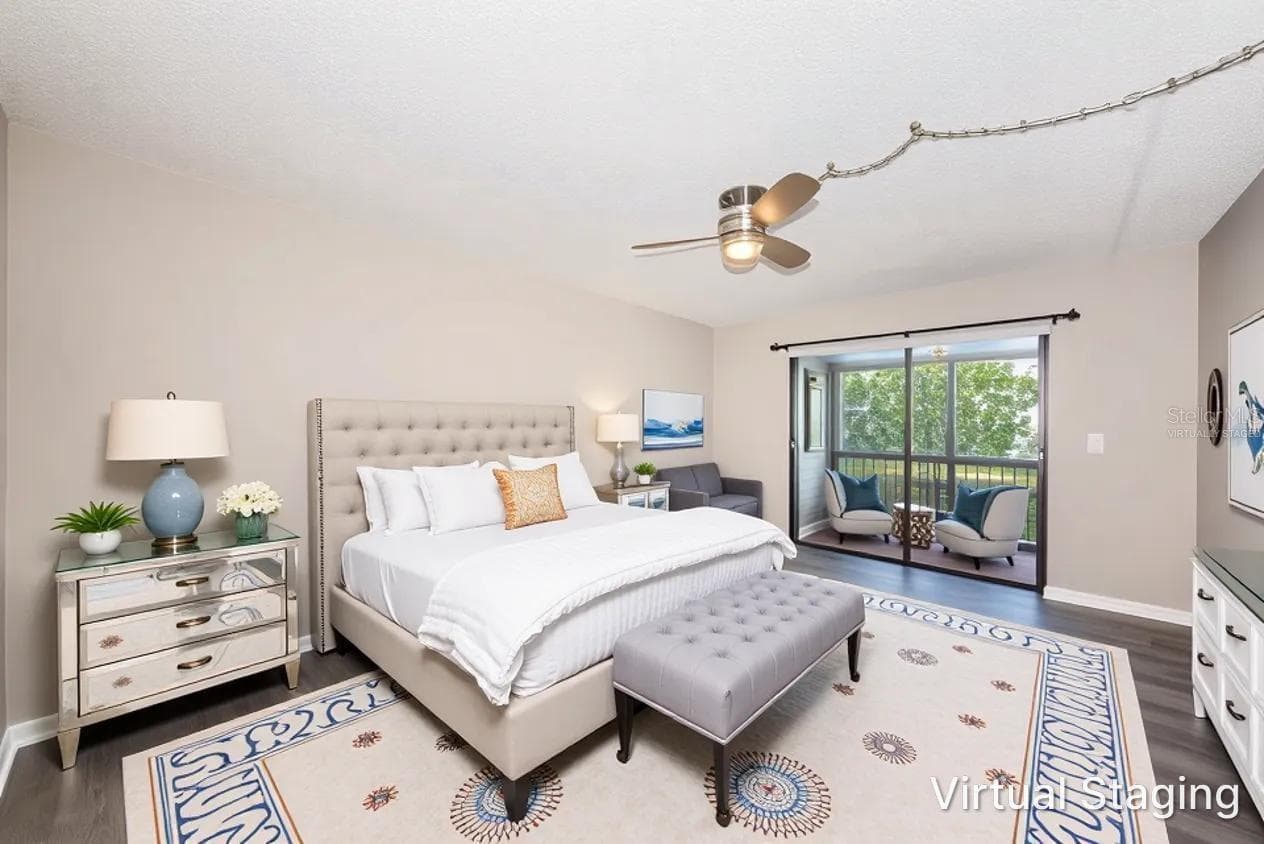 Virtually staged primary bedroom - 2591 COUNTRYSIDE BLVD #5106, CLEARWATER