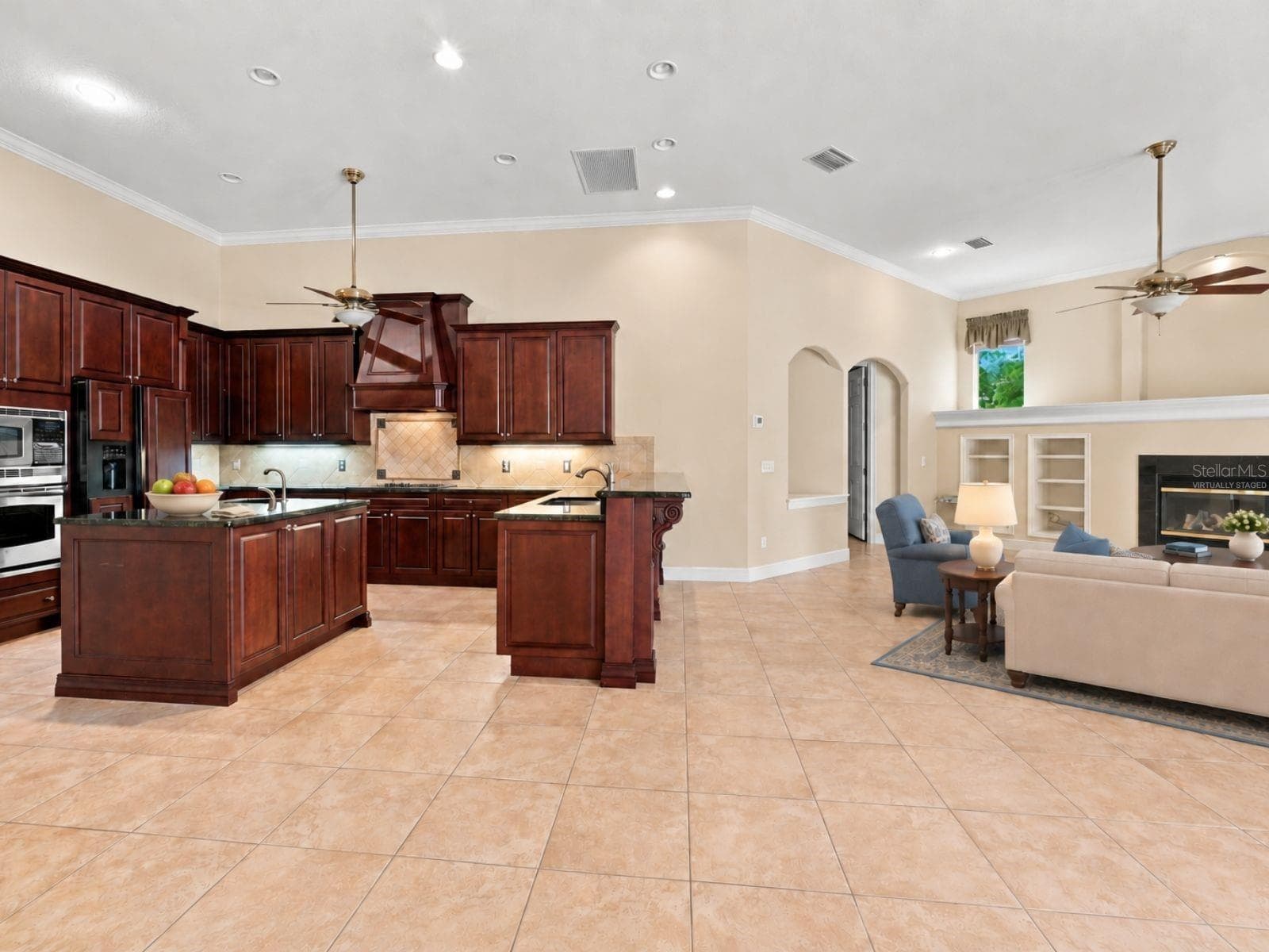 Virtually Staged-Kitchen-Family Room - 17535 COBBLESTONE LN, CLERMONT
