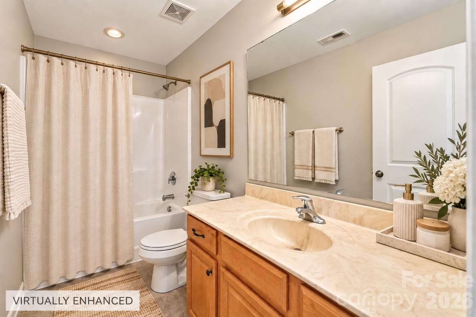 Virtually enhanced bathroom - 14902 Brotherly Lane, Charlotte
